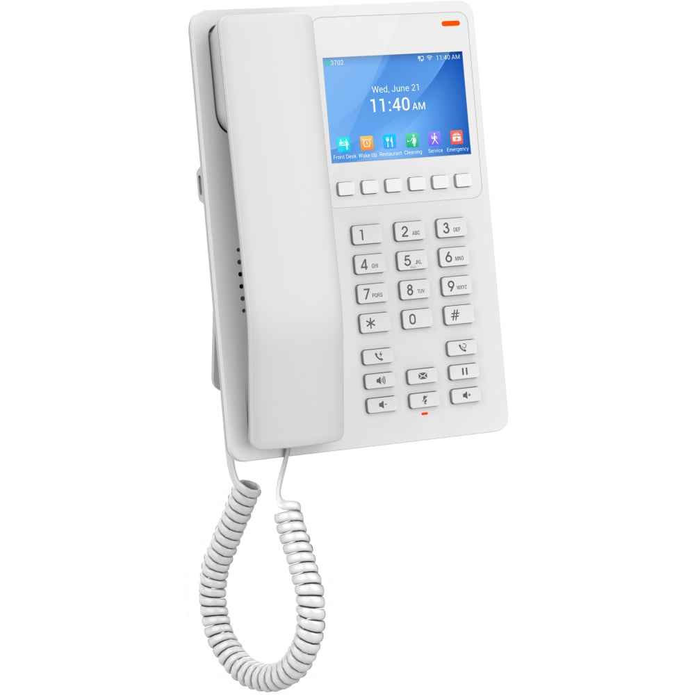 Grandstream Desktop Hotel Phone, 3.5" Color LCD, PoE, Dual-band WiFi 6, White GHP630W