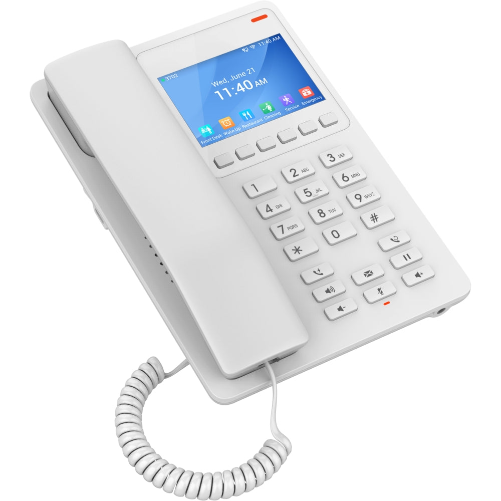 Grandstream Desktop Hotel Phone, 3.5" Color LCD, PoE, Dual-band WiFi 6, White GHP630W