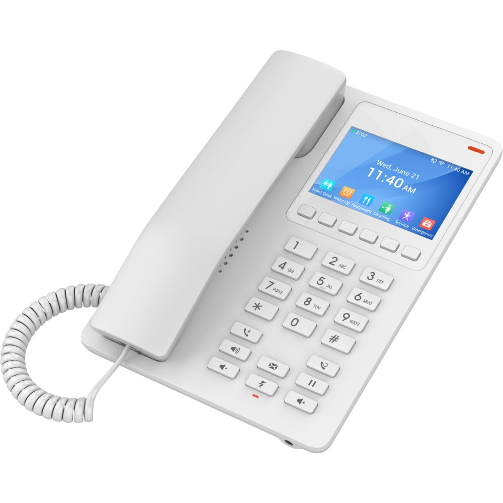 Grandstream Desktop Hotel Phone, 3.5" Color LCD, PoE, Dual-band WiFi 6, White GHP630W