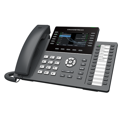 Grandstream 12 Lines, 6 SIP Accounts, 4.8 in scrn, PoE + GigE, WiFi, 24 Paper VPKs GRP2636