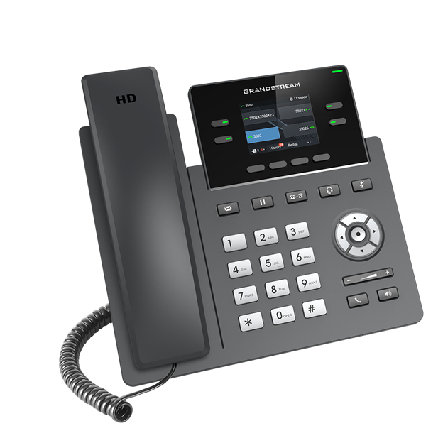 Grandstream 4 Lines, 2 SIP Accounts, 2.4 in scrn, Color, GigE GRP2612G