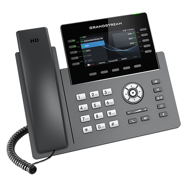 Grandstream 10 Lines, 16 SIP Sccounts, 4.3 in scrn, PoE, WiFi GRP2615