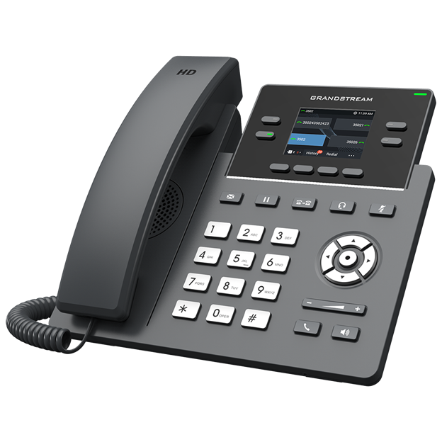 Grandstream 4 Lines, 2 SIP Accounts, 2.4 in scrn, Color, GigE GRP2612G