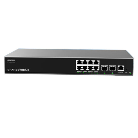 Grandstream Enterprise Layer 3 Managed Network Switch, 8 x GigE, 2 x SFP+ GWN7811