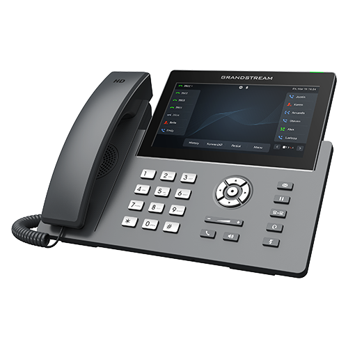 Grandstream 12 Lines, 6 SIP Accounts, 7in touch screen (color), PoE + GigE, WiFi GRP2670