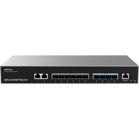 Grandstream Enterprise Layer 3 Managed Aggregation Switch, 6 x SFP, 4 x SFP+, 2 x GigE GWN7830