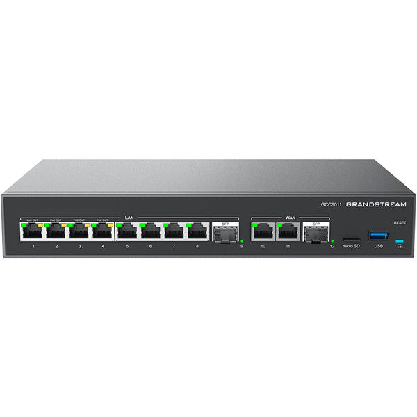 Grandstream Built-in IPPBX (10 Users, 4 Concurrent Calls) + enterprise-grade firewall + VPN Router + 2 x 2.5 Gb, 10 x GigE Network Switch GS-GCC6011