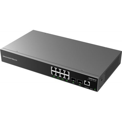 Grandstream Enterprise Layer 2+ Managed  PoE Network Switch, 8 x GigE, 2 x SFP GWN7801P