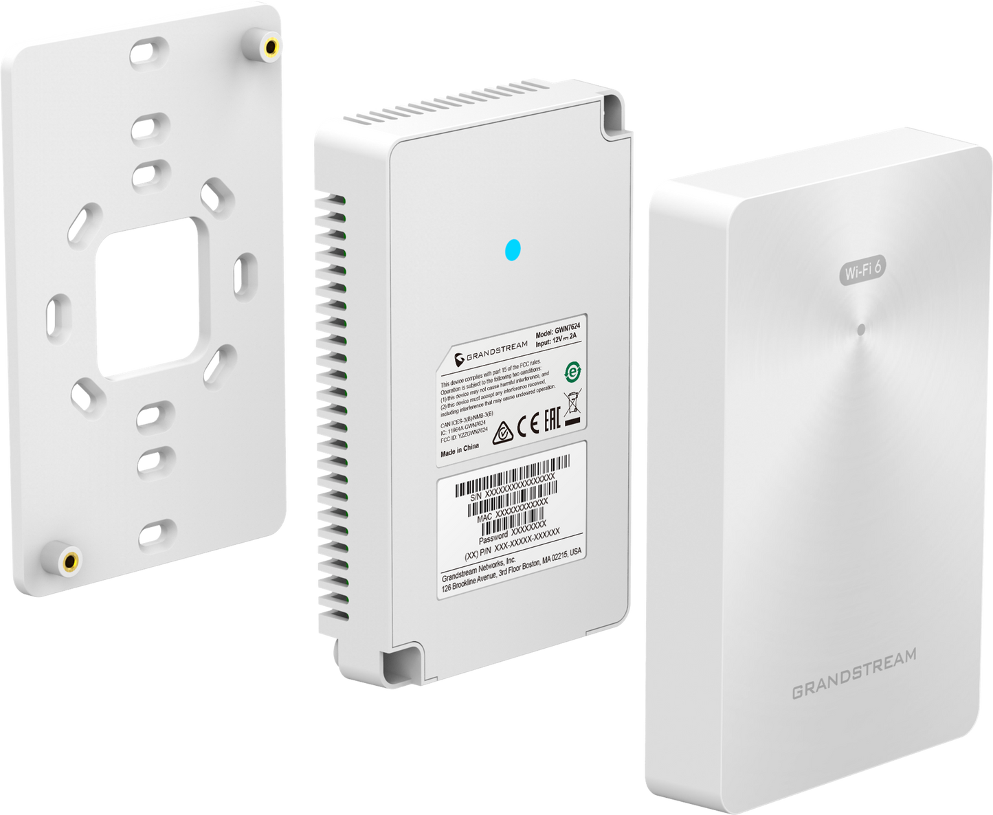 Grandstream Hybrid 802.11ax Wi-Fi 6 In-Wall AP (2x2 2.4 GHz, 4x4 5.0 GHz) GWN7661