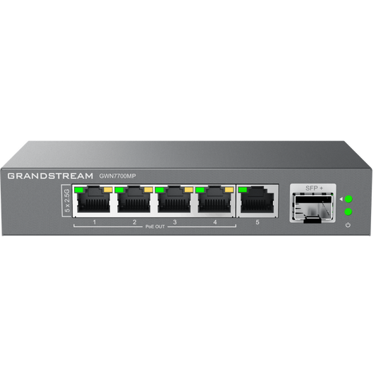 Grandstream Unmanaged 2.5 MultiGigabit Switch with 5 x 2.5 GigE (4 x PoE), 1 x SFP+ GWN7700MP