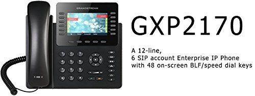 Grandstream 12 Lines, 6 SIP Accounts, PoE + GigE, Color GXP2170