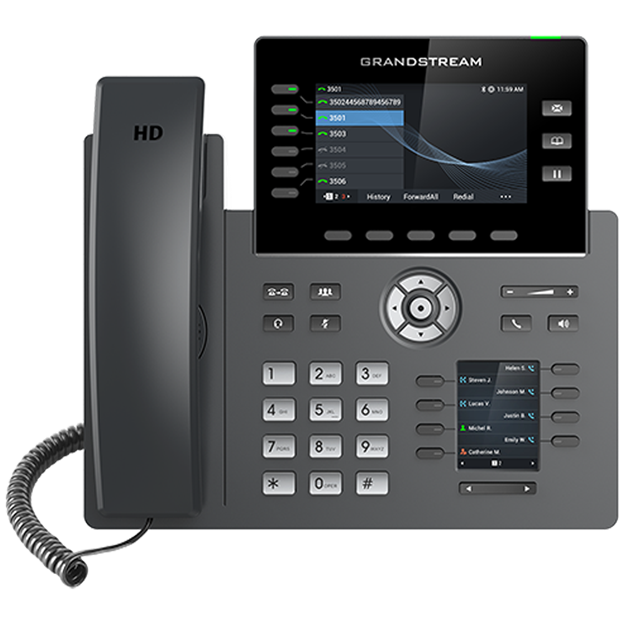 Grandstream 6 Lines, 6 SIP Accounts, 4.8 in + 2.4 in scrn, PoE GRP2616 ...