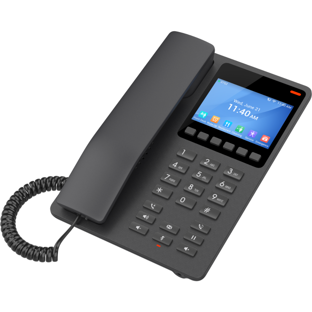 Grandstream Desktop Hotel Phone, 3.5" Color LCD, PoE, Black GHP631