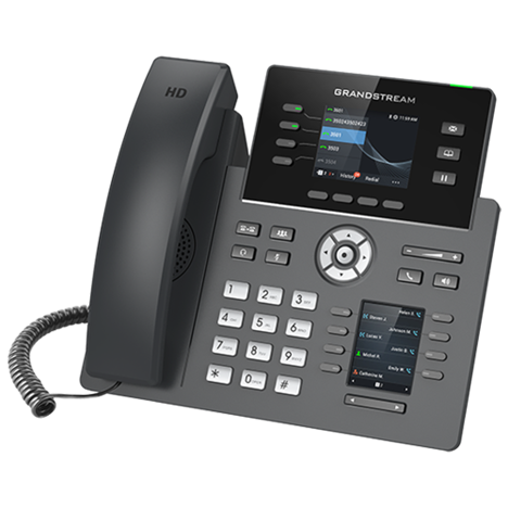Grandstream 4 Lines, 4 SIP Accounts,  2.8 in + 2.4 in scrn, PoE + GigE, Color GRP2614