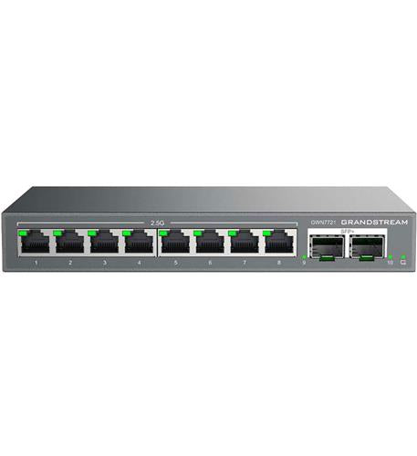 Grandstream Layer 2-Lite Managed Multi-Gig Switch, 8 x 2.5 GigE, 2 x 10G SFP+ (8 x PoE/PoE+) GS-GWN7721P (NEW, 1H Aug)
