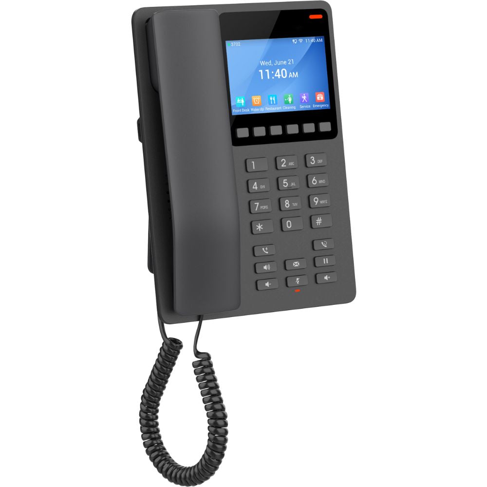 Grandstream Desktop Hotel Phone, 3.5" Color LCD, PoE, Dual-band WiFi 6, Black GHP631W