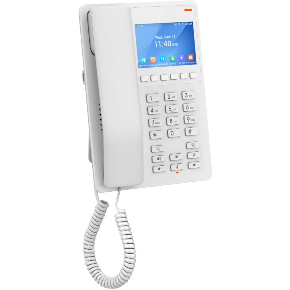 Grandstream Desktop Hotel Phone, 3.5" Color LCD, PoE, White GHP630