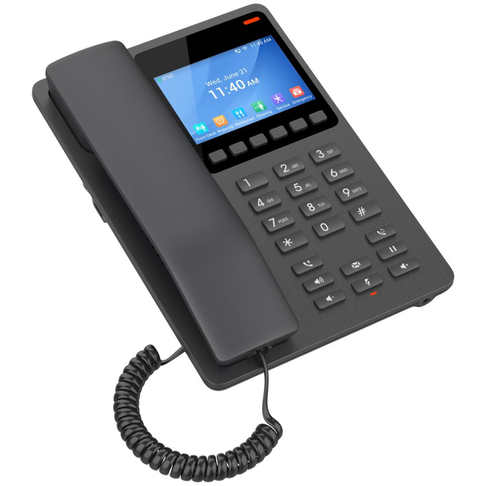 Grandstream Desktop Hotel Phone, 3.5" Color LCD, PoE, Dual-band WiFi 6, Black GHP631W