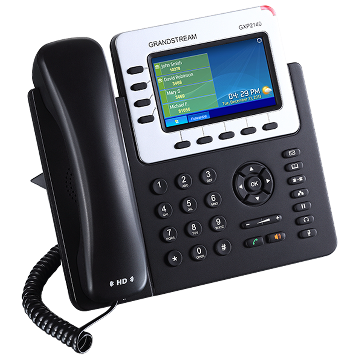 Grandstream 4 Lines, 4 SIP Accounts, PoE + GigE, Color GXP2140