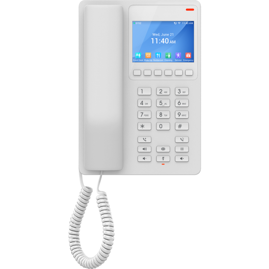 Grandstream Desktop Hotel Phone, 3.5" Color LCD, PoE, White GHP630