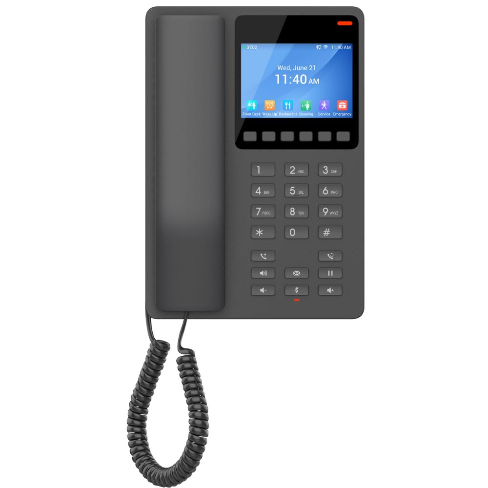 Grandstream Desktop Hotel Phone, 3.5" Color LCD, PoE, Dual-band WiFi 6, Black GHP631W