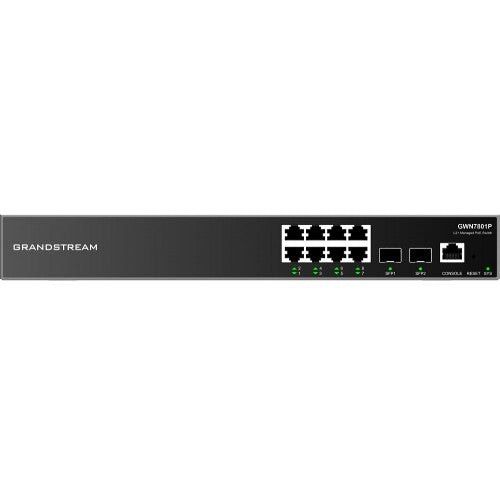 Grandstream Enterprise Layer 2+ Managed  PoE Network Switch, 8 x GigE, 2 x SFP GWN7801P